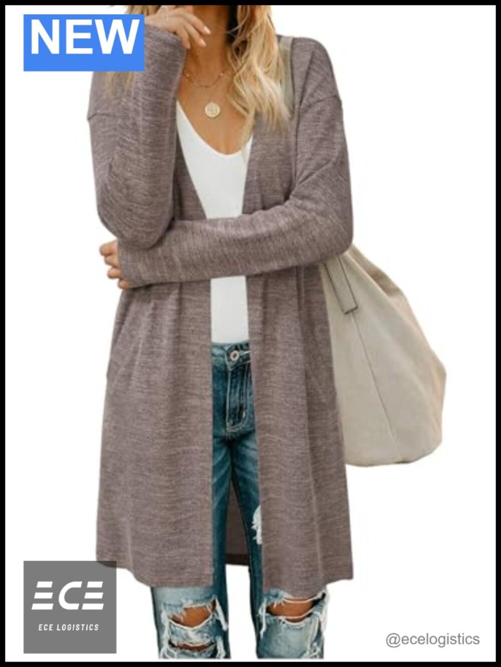 Open Front Cardigan Shirt with Pockets Long Sleeve Lightweight Coat